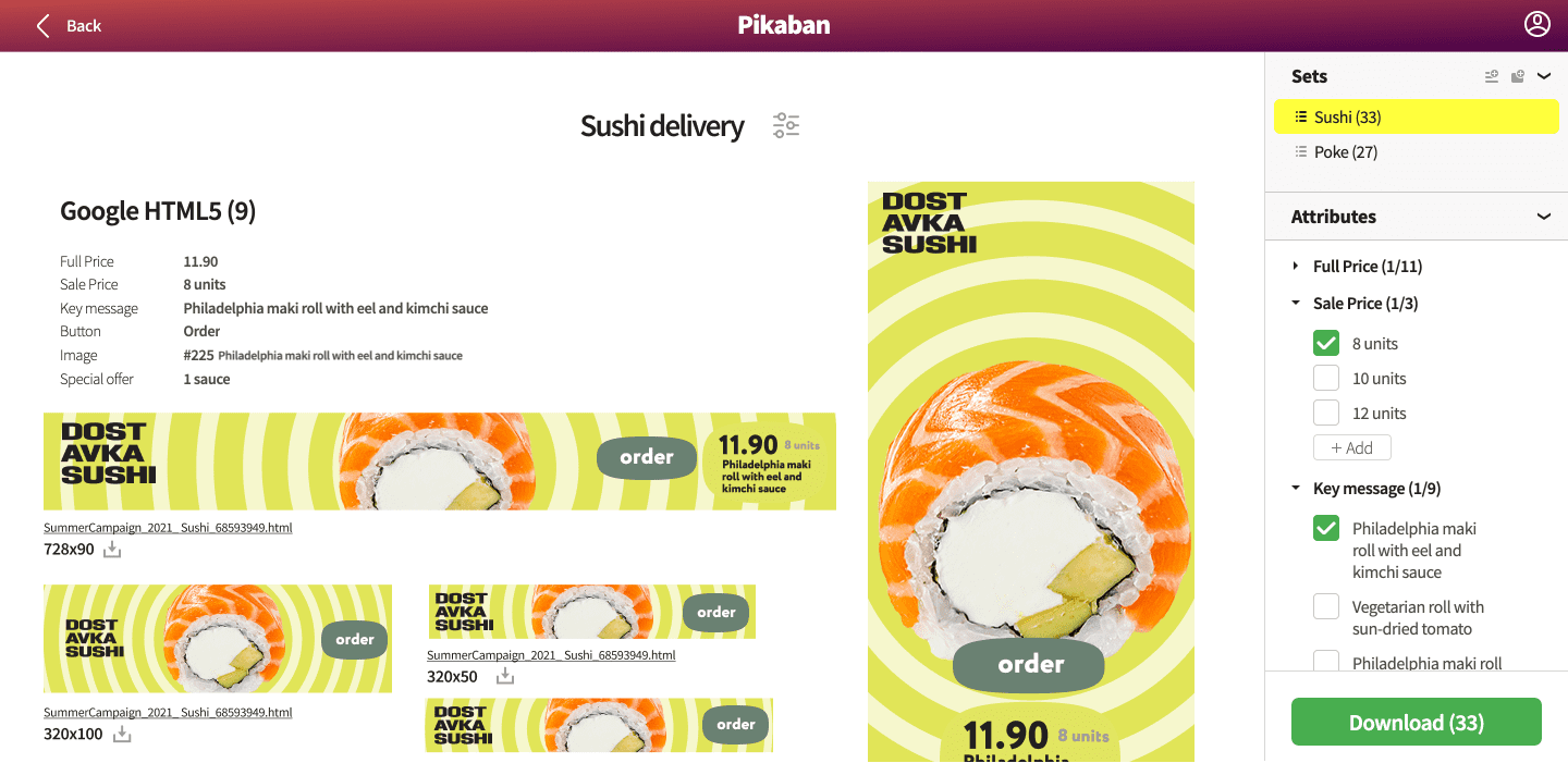 Pikaban Sushi Case Interface